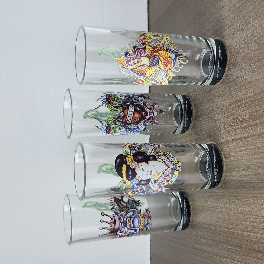 Ed Hardy Shot Glasses set of 4